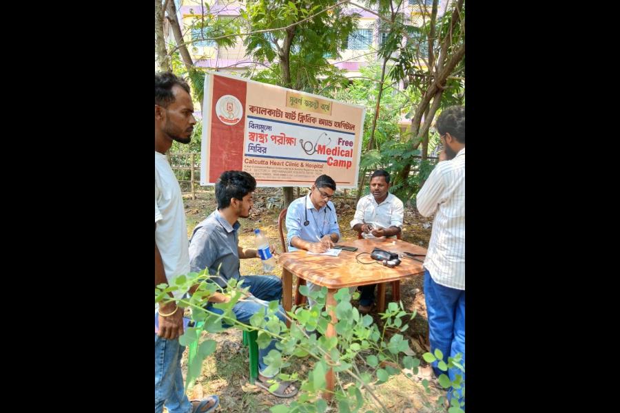The health camp under way at New Town’s AB Block