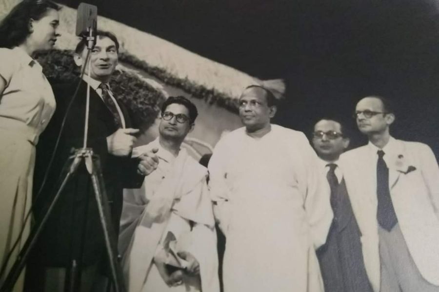 Majumdar with Soviet film director-screenwriter Vsevolod Illarionovich Pudovkin