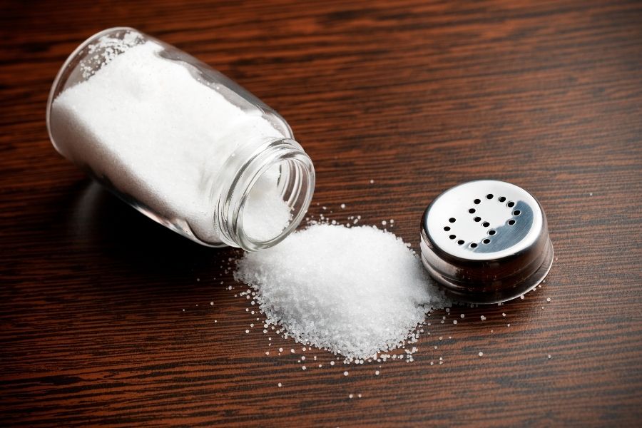 Regular table salt is artificially enriched with about 45 to 60mg of iodine per 100g