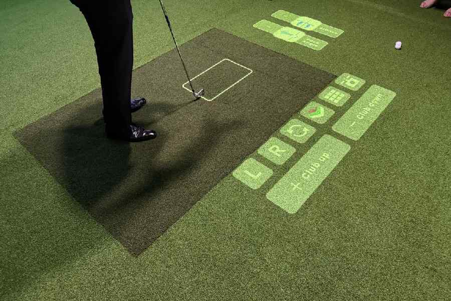 Projected image of the options needed to play a round of golf.