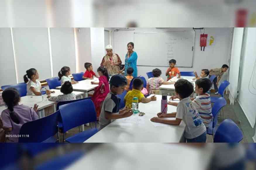 Children at the story-telling session at the British Council Library on Saturday