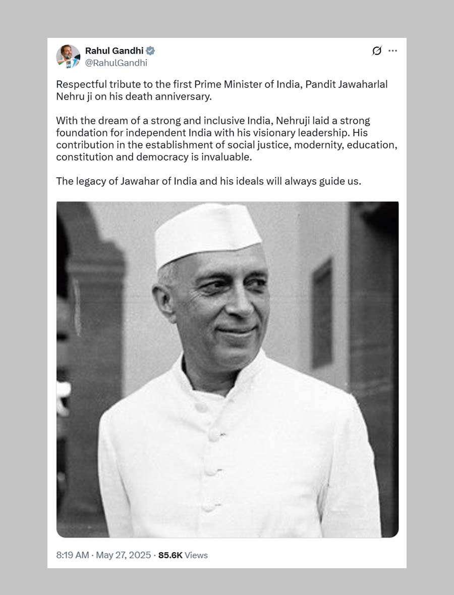 'The legacy of 'Hind ke Jawahar' and his ideals will always guide us,' Rahul Gandhi hails Nehru's visionary leadership 