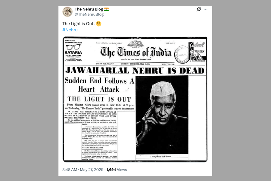 'The light is out' read the headline of the news of Nehru's demise covered by The Times of India