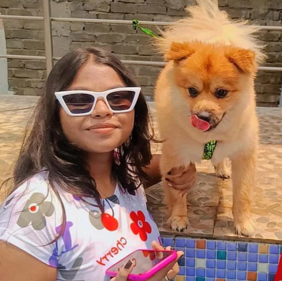 Bedika Roy and her Pomeranian Choco
