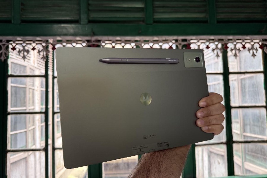 The tablet is light and has an all-metal finish