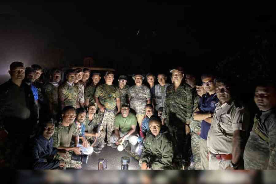 Some members of the squad from the Kuresong forest division responsible for relocating a herd of around 100 elephants