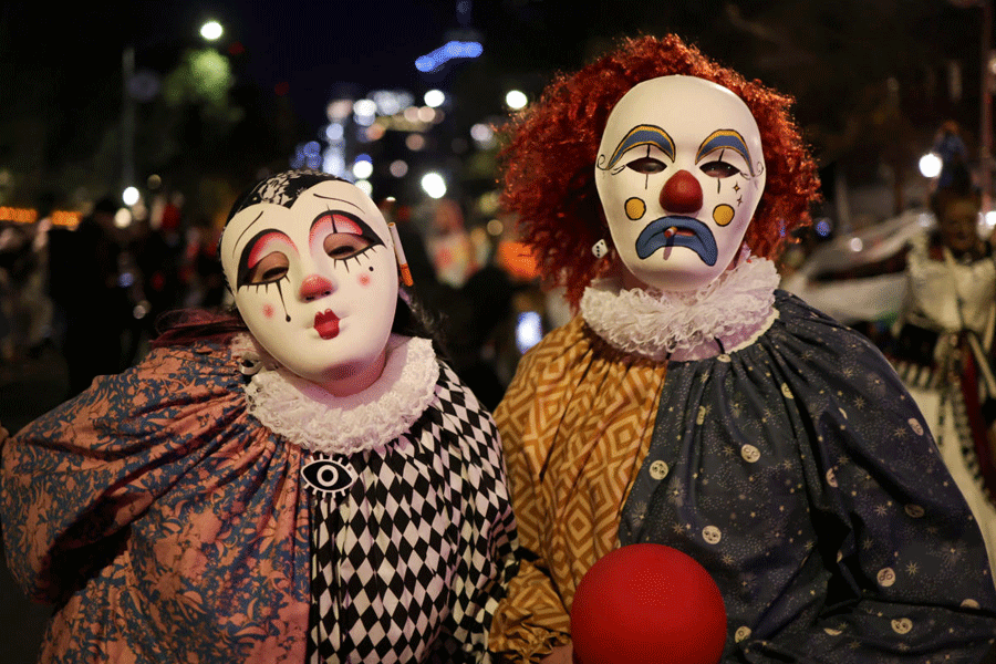 People take part in the annual Greenwich Village Halloween Parade in Manhattan in New York City