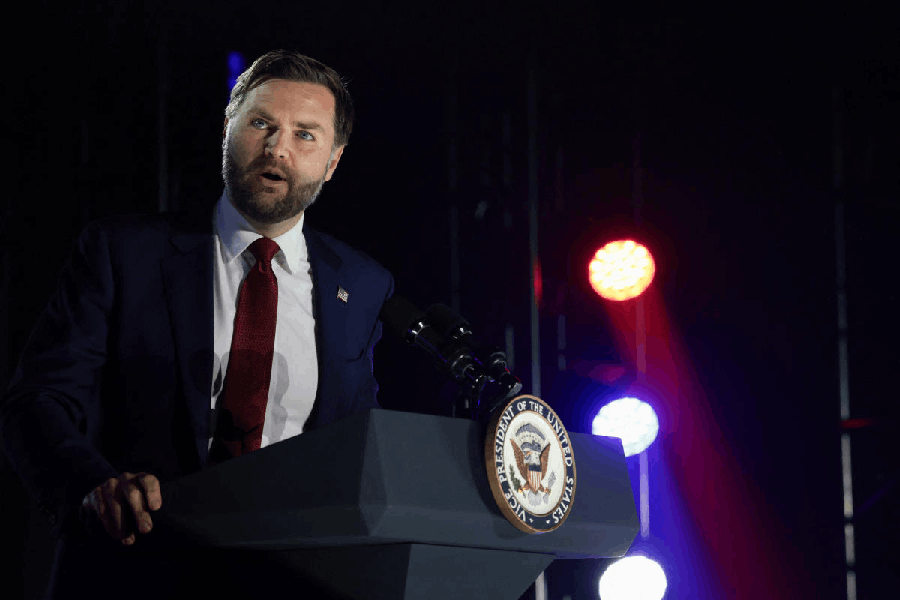 U.S. Vice President JD Vance speaks during a Turning Point USA event at the Pavilion at Ole Miss at the University of Mississippi in Oxford, Mississippi, U.S. October 29, 2025.