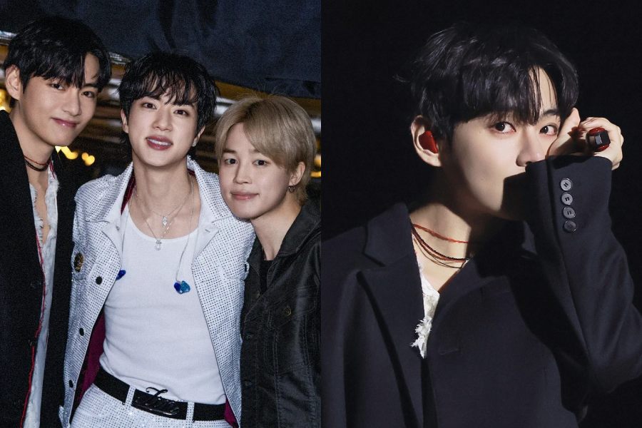 BTS members V and Jimin at BTS Jin's concert
