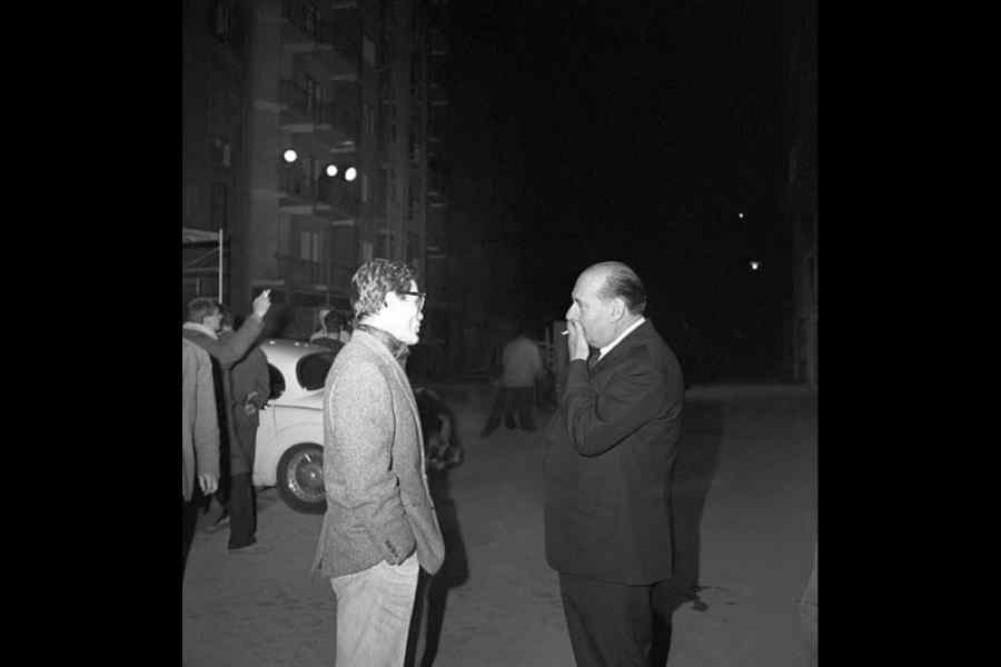 Pier Paolo Pasolini (left) and Roberto Rossellini