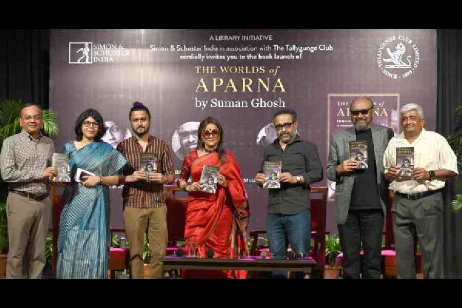 (L-r) Songit Bagrodia, president of Tollygunge Club, Vishnupriya Sengupta, Tollygunge Club library committee chairperson,  Sayantan Ghosh, editorial director of Simon &amp; Schuster India, Aparna Sen, Suman Ghosh, Anjan Dutt and Brig. V Ganapathy, CEO of Tollygunge Club. "A free-flowing adda like the one we witnessed today is a reminder of why Calcutta continues to be seen as the cultural capital of India. That’s the essence of all our book events at Tolly; they are meant to resonate with audiences across generations, provoke thought, ensure recall and encourage reading to inspire independent thinking," Sengupta said after the session. President Songit Bagrodia added, "Aparna Sen continues to inspire with her artistry and intellect, beautifully captured by Suman Ghosh in this book. Events like these reflect The Tollygunge Club’s pride in being not just a sporting institution, but a space where ideas and culture thrive."