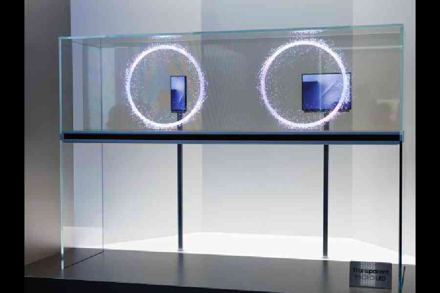 Samsung Electronics showcased its trifold smartphone at the K-Tech Showcase exhibition on the sidelines of the Asia-Pacific Economic Cooperation (APEC) CEO Summit in Gyeongju, South Korea.  Picture: Getty Images