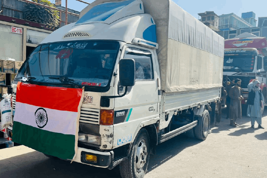 India delivered food items for the families affected by the earthquake in Afghanistan.