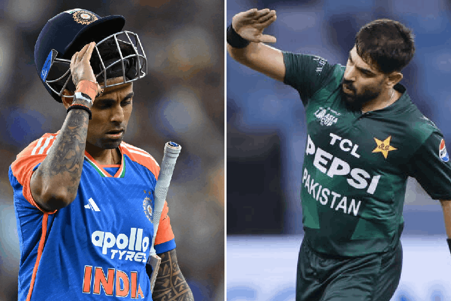 Suryakumar Yadav (left), Haris Rauf (right)