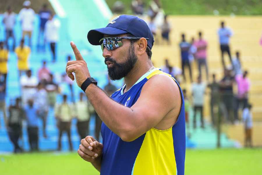 Mohammed Shami before the final day’s play in Agartala on Tuesday.