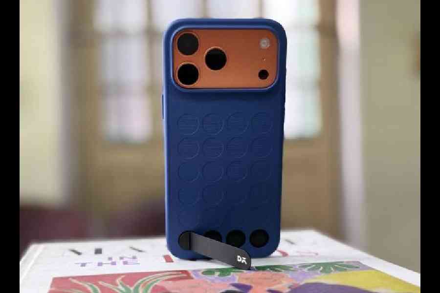 Stack Flex Stand attached to iPhone 17 Pro Max