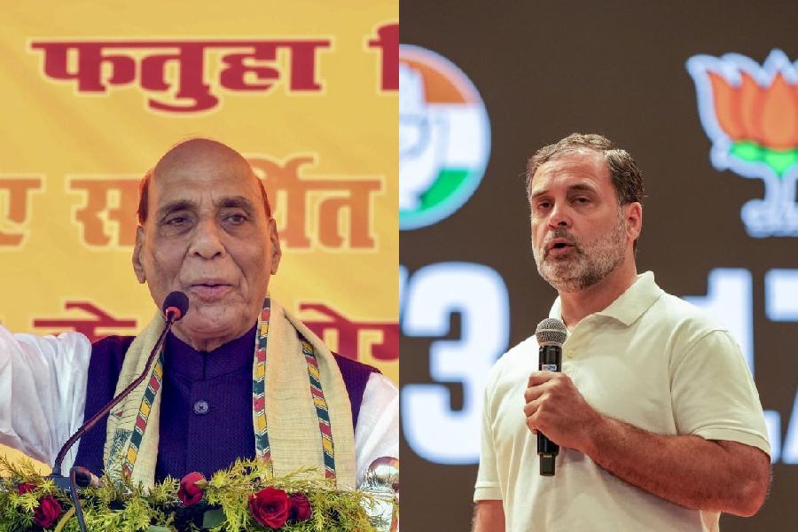 Rajnath Singh (left), Rahul Gandhi