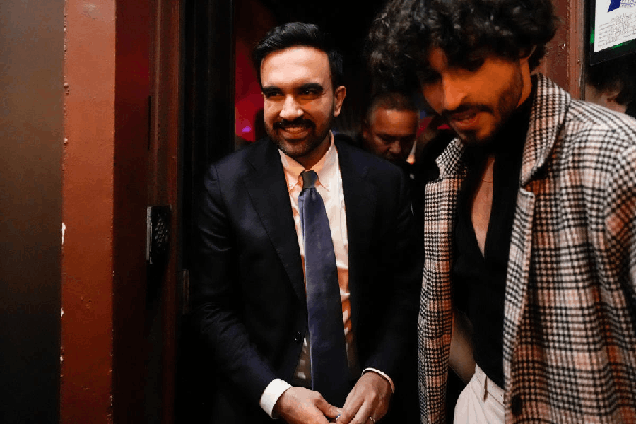 Mayor-elect Zohran Mamdani greets his staff and supporters at an after-party after his election watch party, Wednesday, Nov. 5, 2025, in New York.