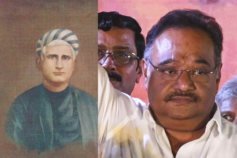 Bankim Chandra Chattopadhyay (left) and Samik Bhattacharya