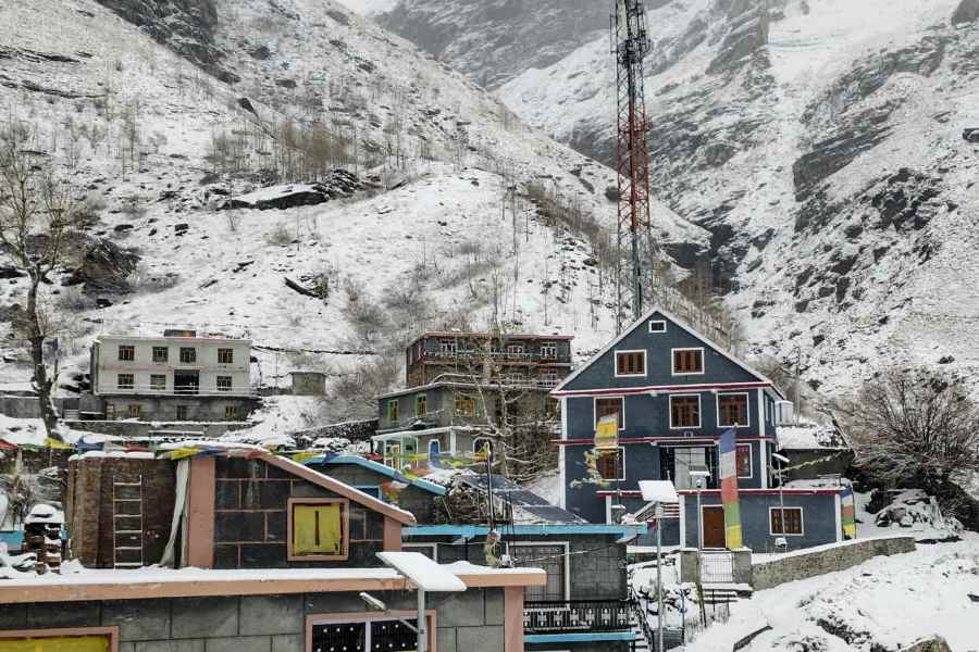 Lahaul and Spiti: A view of a snow-covered area, in Lahaul and Spiti