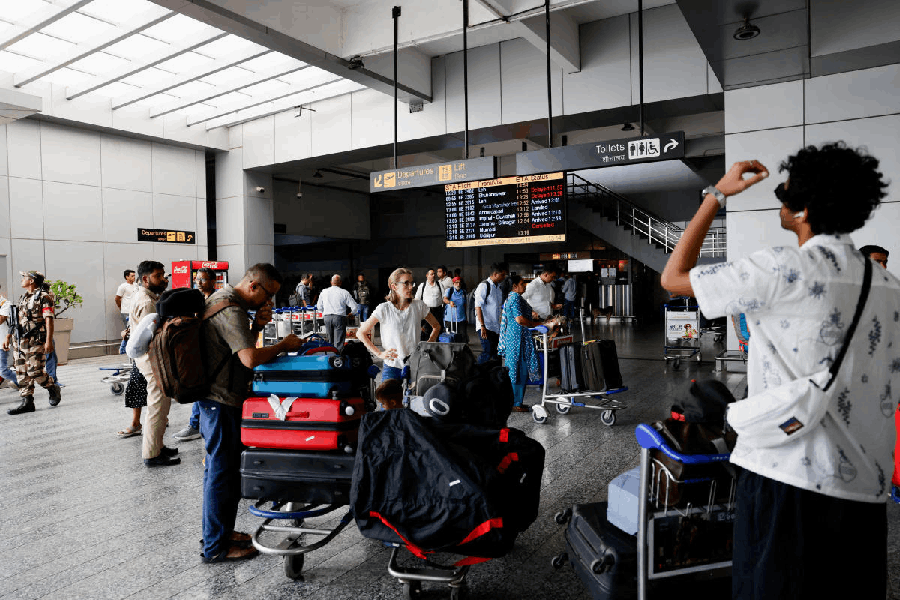 File photo: Passengers wait at Terminal 2 of Indira Gandhi International Airport in New Delhi.