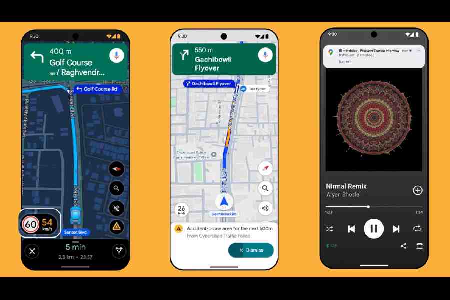 New features on Google Maps: (Left to right) Speed limits, accident-prone zones and proactive traffic alerts