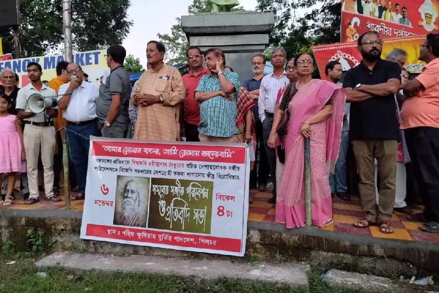 The protesters in Silchar, Assam, on Thursday evening