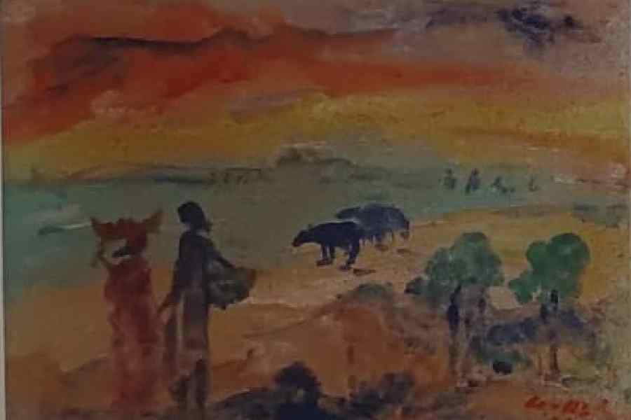 A painting by Gobardhan Ash