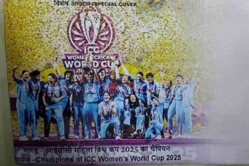 The special cover released by the West Bengal circle on the ICC Women's World Cup victory