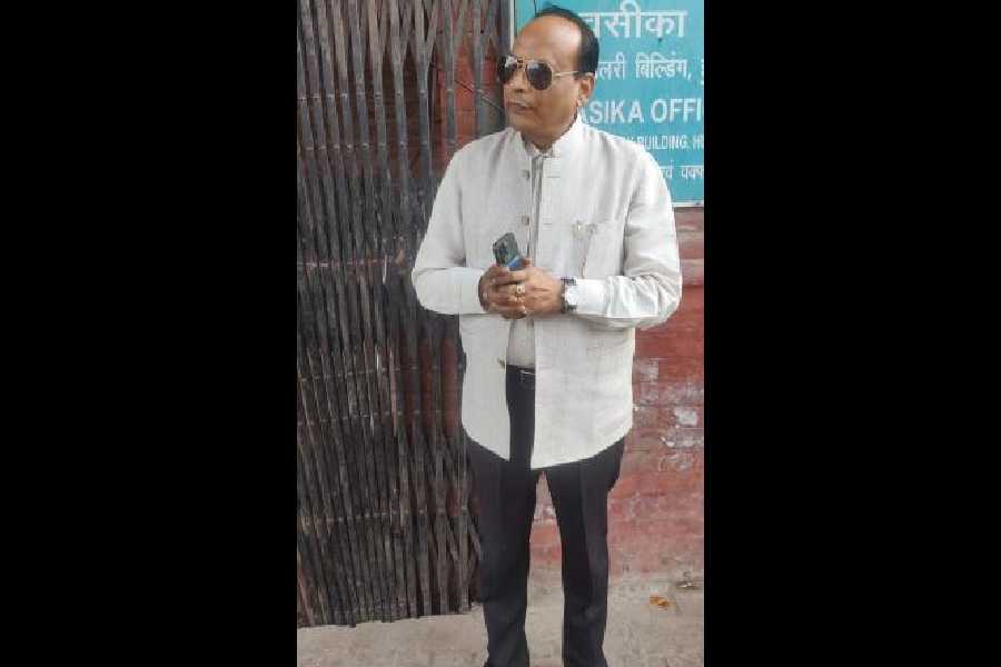 Shikoh Azad outside the wasika office in Lucknow. 