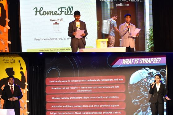 From AI-driven wellness platforms to sustainable waste management models, each team displayed exceptional ingenuity.