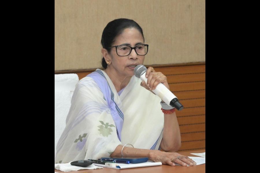 Chief minister Mamata Banerjee addresses the media after the virtual meeting with 22 districts.