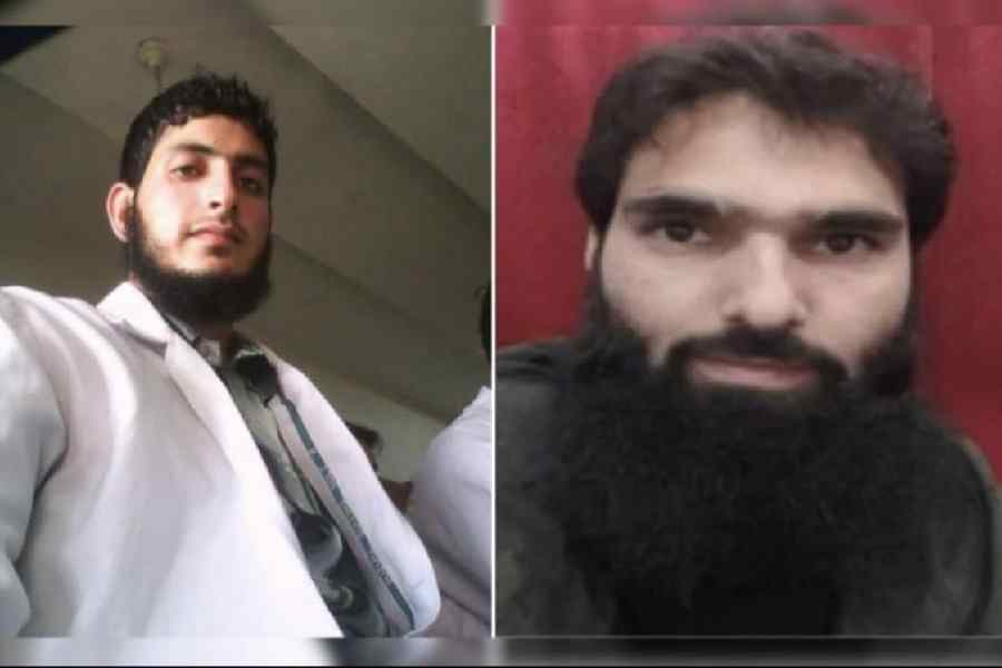 Pictures that purport to show the two arrested Kashmiri doctors that have been widely circulated. The police have not officially released any images.