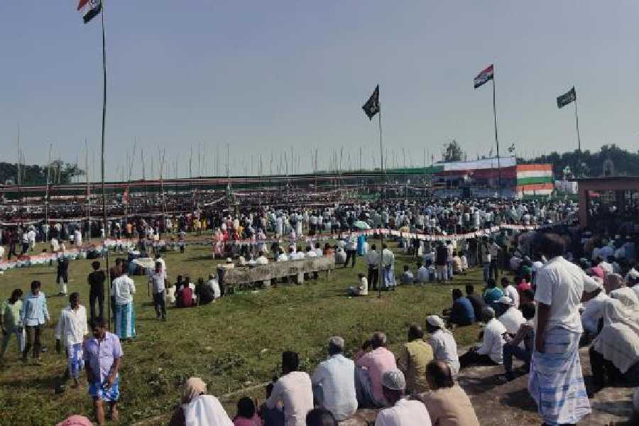 Rahul Gandhi’s rally in Bahadurganj inBihar’s Kishanganj district on Monday.  