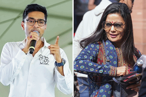 Senior TMC leader Abhishek Banerjee; TMC MP Mahua Moitra