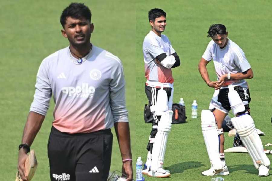 Sai Sudharsan and (right) Yashasvi Jaiswal on Tuesday.