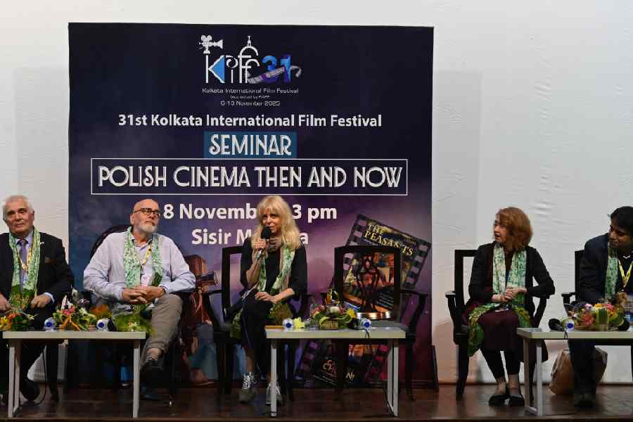 Polish delegates and film critic Murtaza Ali Khan at the seminar titled 'Polish Cinema: Then and Now'