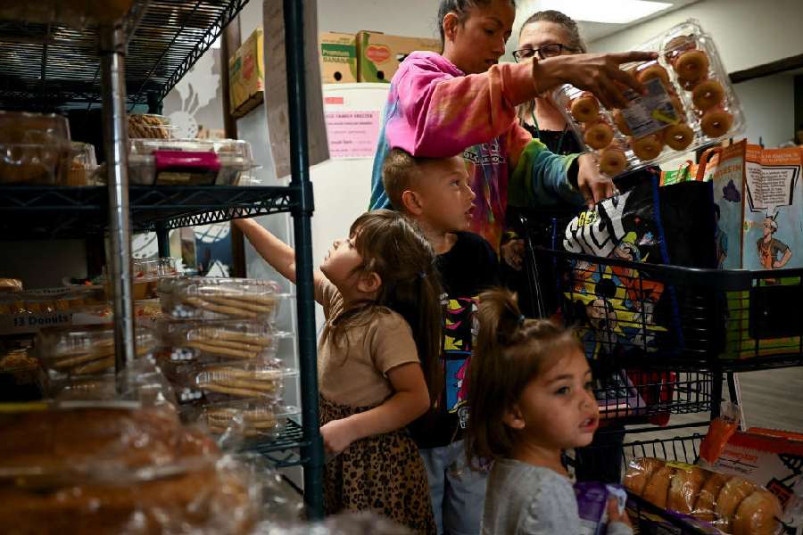 A busy food pantry, weeks into the continuing US government shutdown, in Fountain