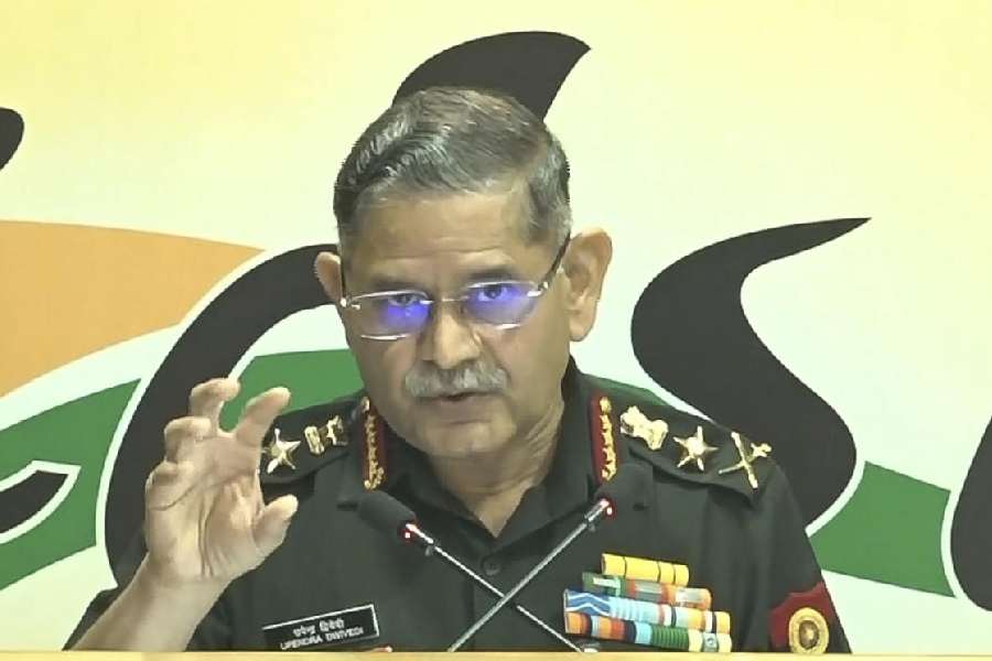 Chief of the Army Staff General Upendra Dwivedi speaks during the Delhi Defence Dialogue 2025