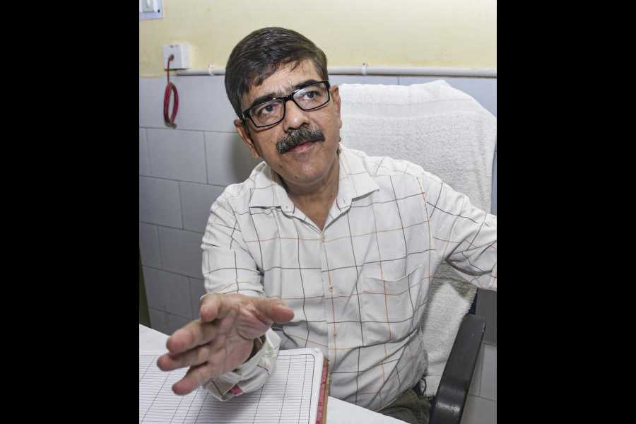 Dr Jafar Hayat, former husband of Dr Shaheen Sayeed, addresses the media in Kanpur on Wednesday. 