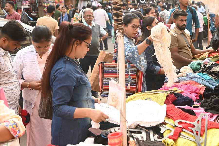 Winter clothes on sale at New Market on Wednesday afternoon.
