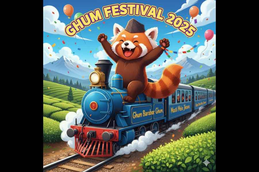 Ghumroo, the red panda, which is the mascot of the upcoming Ghum Festival 2025