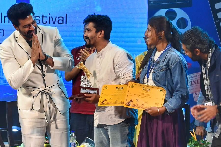 Director Liton Paul and Producer Susmita Paul won the Golden Royal Bengal Tiger Award for the best Indian short film for their work Nyingma...Through her eyes. 