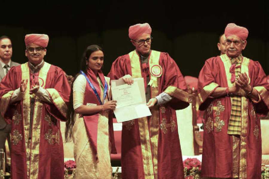 Omar Abdullah at an event in Jammu on Thursday.