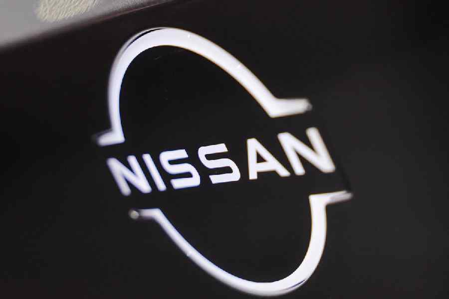 A logo of Nissan at the company’s booth at the 8th China International Import Expo (CIIE) in Shanghai, China, November 6, 2025.
