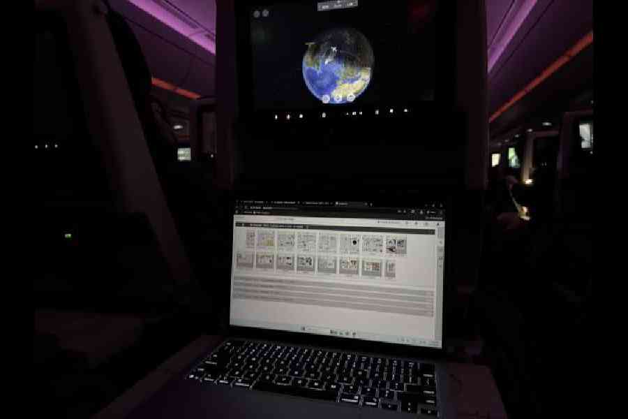 It's a usual day at the office but during a work trip on the plane