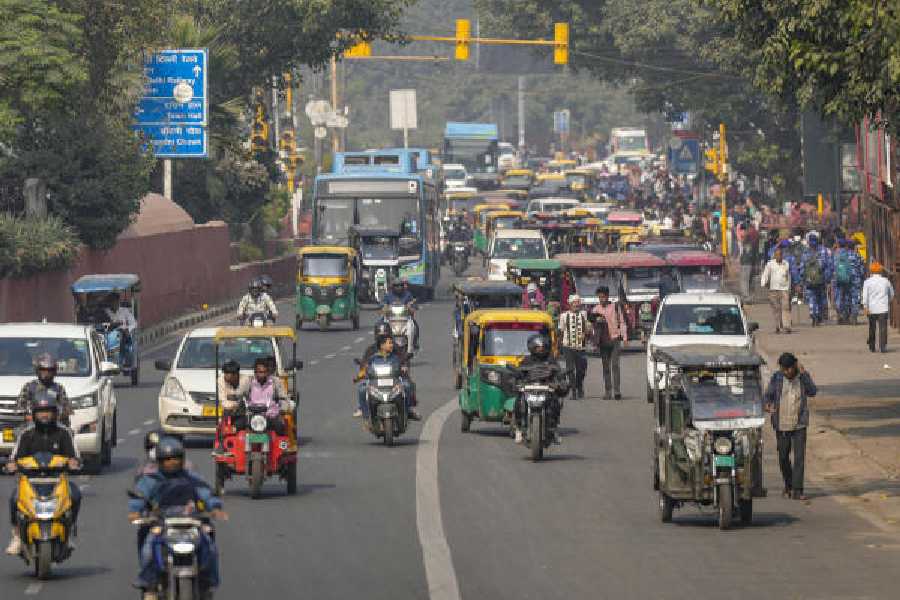 Vehicles ply on Netaji Subhash Marg near the Red Fort following its reopening on Saturday.