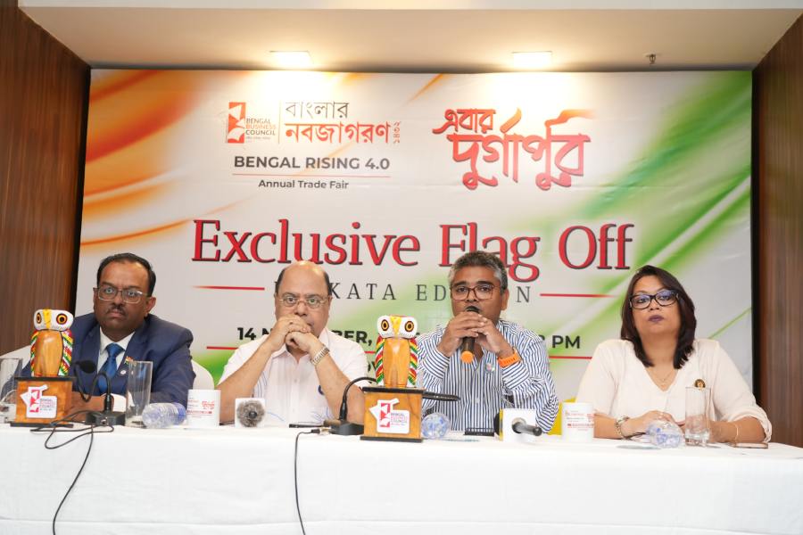Subrata Dutta during the press meet (second from left)
