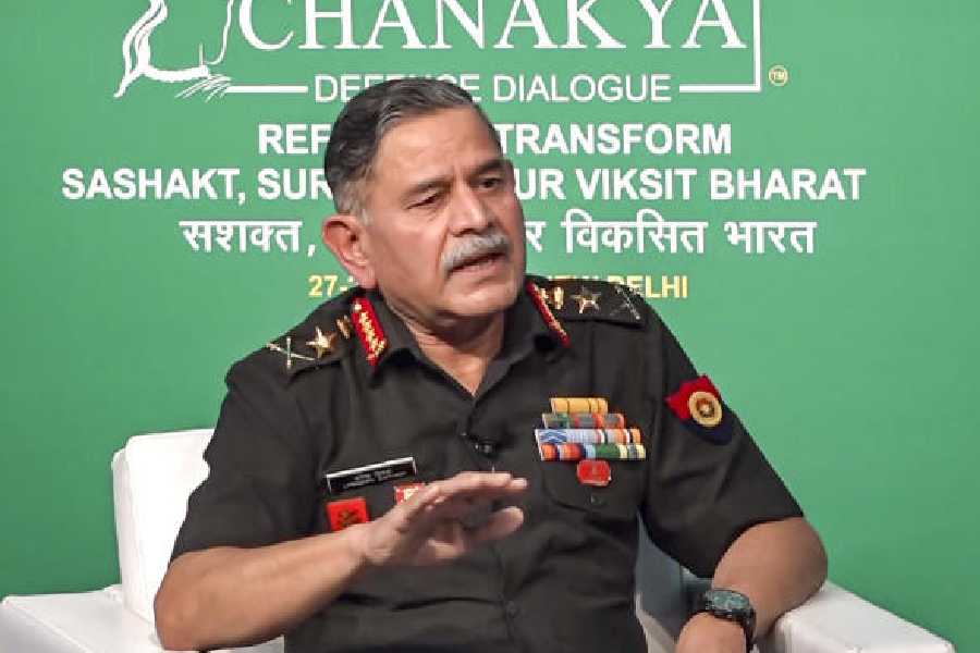 General Upendra Dwivedi at the Chanakya Defence Dialogues in Delhi on Monday.