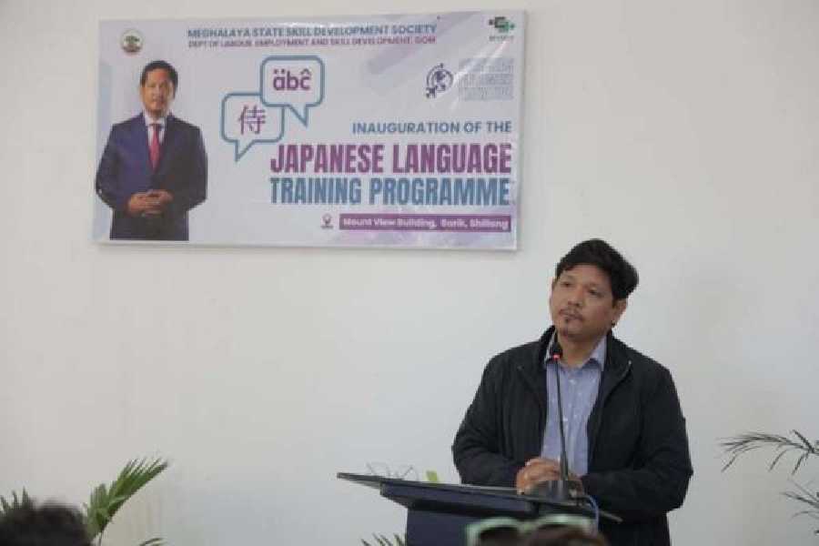 Conrad K Sangma at the launch of the training programme in Shillong on Monday